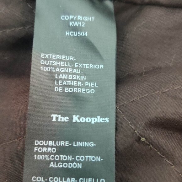 The Kooples Aviator Leather Bomber Jacket with Detachable Fur Collar in Brown XL - Picture 7 of 8